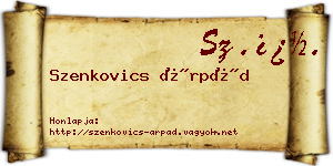 Szenkovics Árpád névjegykártya